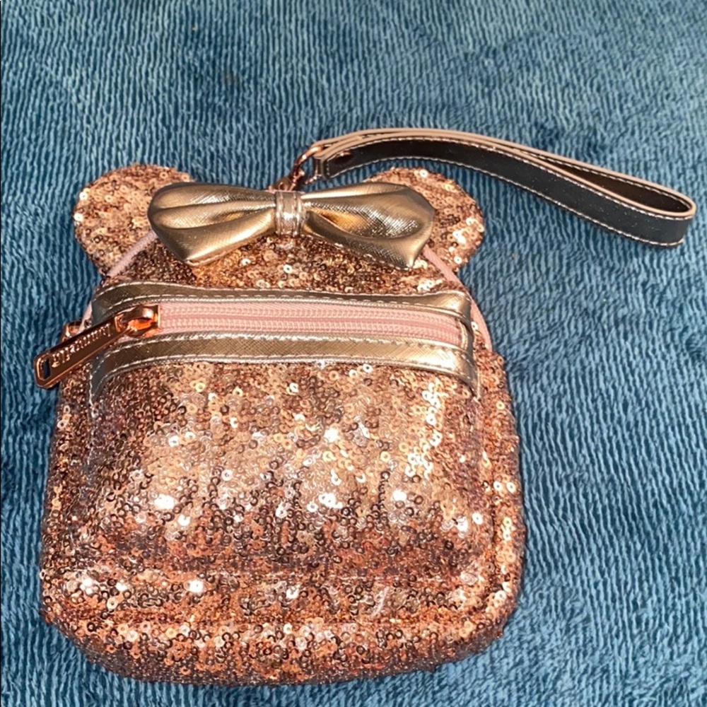 Rose Gold Disney Parks backpack wristlet!